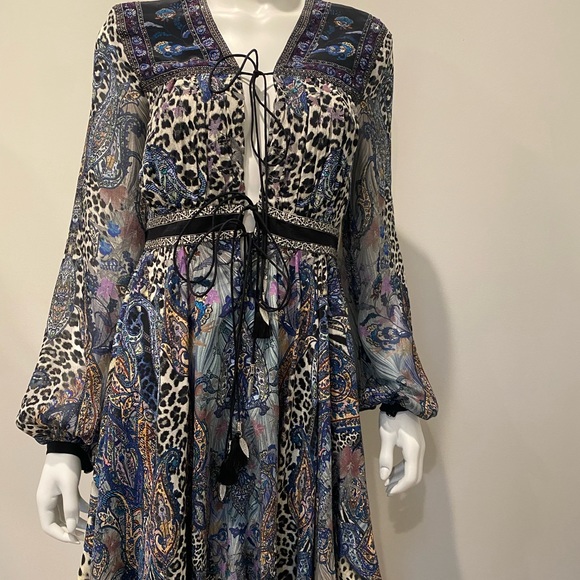 Camilla Dresses & Skirts - Camilla crepe de chine tasseled dress new M
